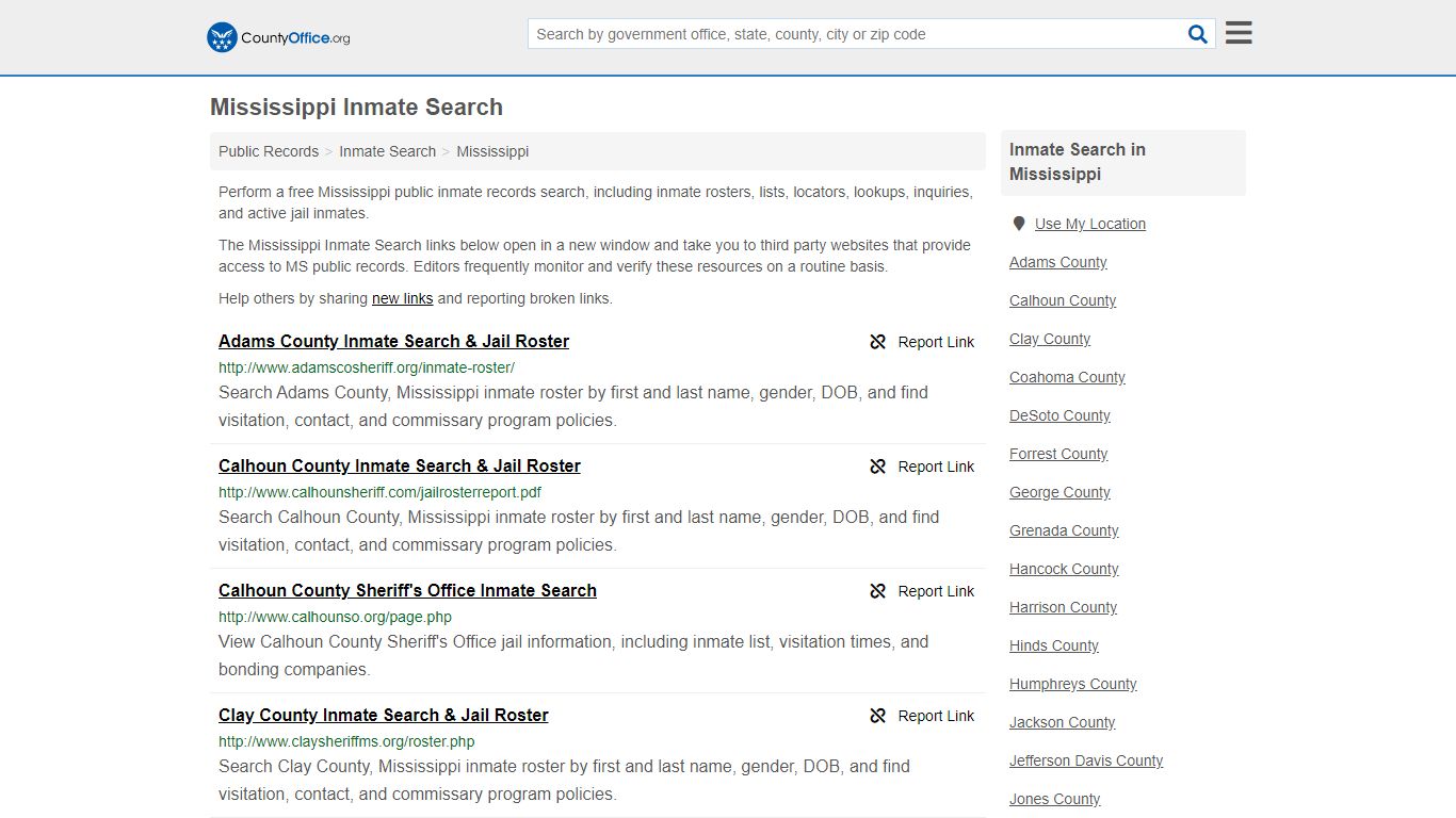 Inmate Search - Mississippi (Inmate Rosters & Locators)